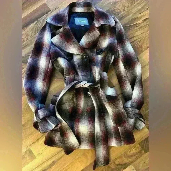 *stunning* fall jacket by Vanity  red buffalo plaid - Picture 5 of 5